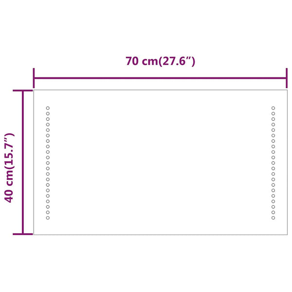 LED-Badspiegel 70x40 cm