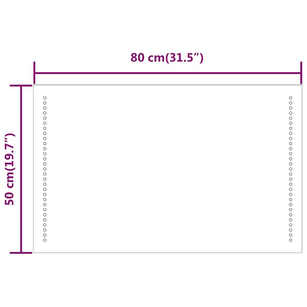 LED-Badspiegel 80x50 cm
