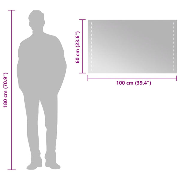 LED-Badspiegel 100x60 cm