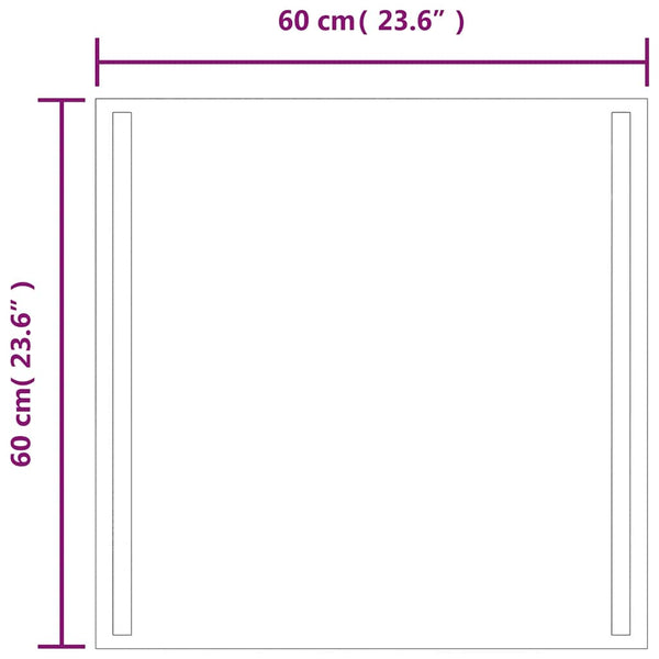 LED-Badspiegel 60x60 cm