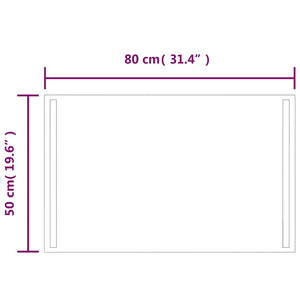 LED-Badspiegel 80x50 cm