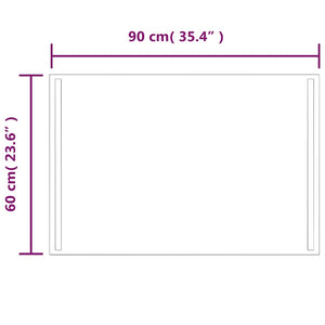 LED-Badspiegel 90x60 cm