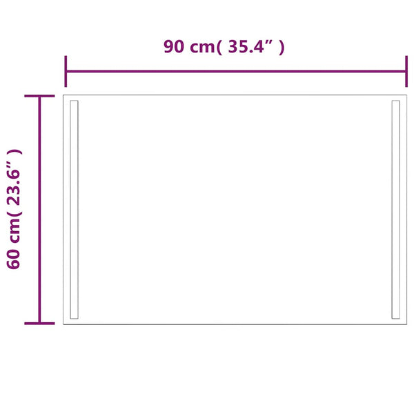 LED-Badspiegel 90x60 cm