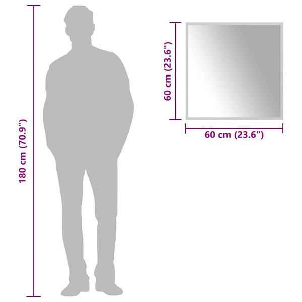 vidaXL Miroir de salle de bain LED 60x60 cm