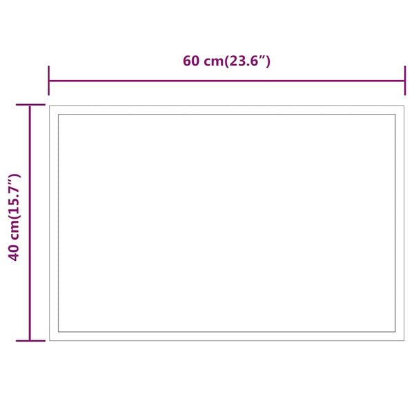 vidaXL Miroir de salle de bain LED 60x40 cm