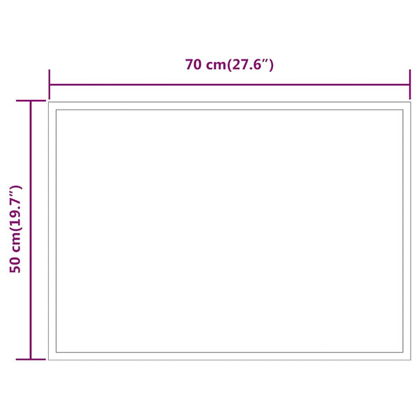 vidaXL Miroir de salle de bain LED 70x50 cm