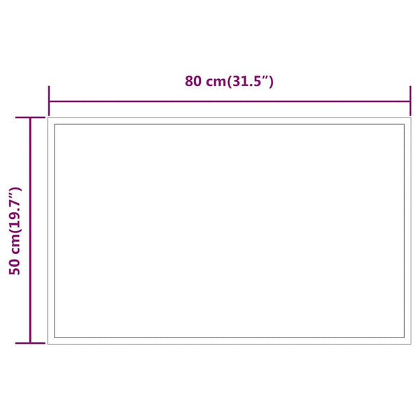 vidaXL Miroir de salle de bain LED 80x50 cm