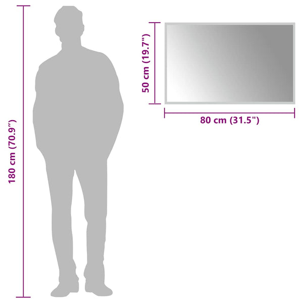 vidaXL Miroir de salle de bain LED 80x50 cm