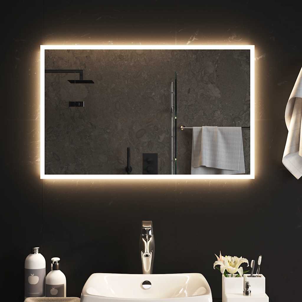 vidaXL Miroir de salle de bain LED 80x50 cm