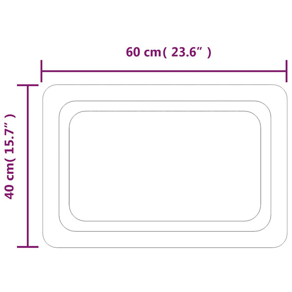 vidaXL Miroir de salle de bain LED 60x40 cm