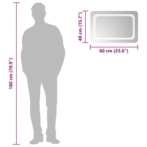 vidaXL Miroir de salle de bain LED 60x40 cm