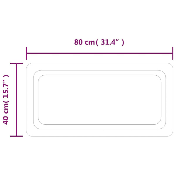 vidaXL Miroir de salle de bain à LED 80x40 cm