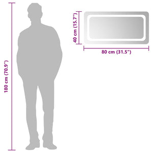 vidaXL Miroir de salle de bain à LED 80x40 cm