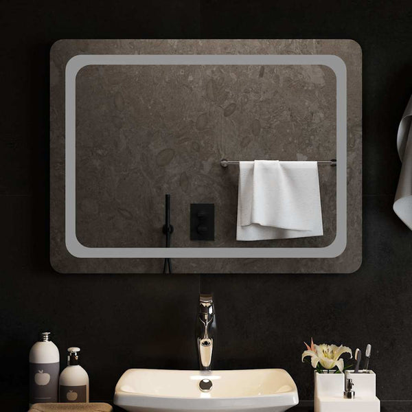 vidaXL Miroir de salle de bain LED 80x60 cm