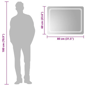 vidaXL Miroir de salle de bain LED 80x60 cm