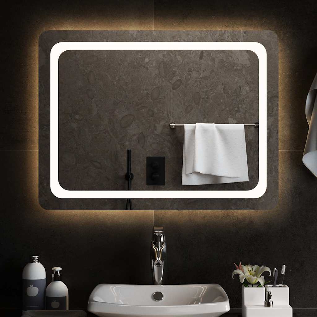vidaXL Miroir de salle de bain LED 80x60 cm