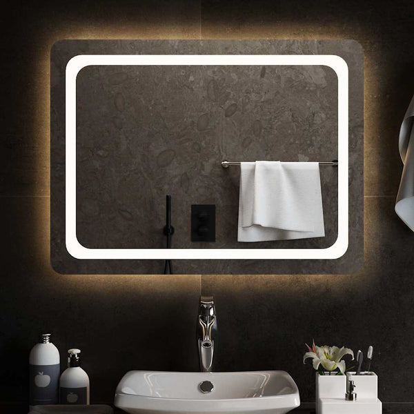vidaXL Miroir de salle de bain LED 80x60 cm