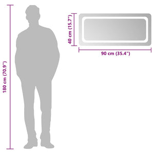 vidaXL Miroir de salle de bain LED 90x40 cm