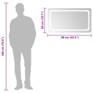 vidaXL Miroir de salle de bain LED 90x50 cm