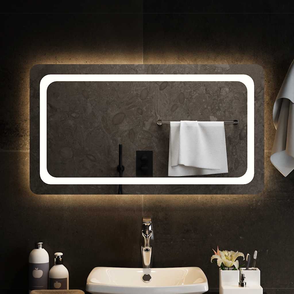 vidaXL Miroir de salle de bain LED 90x50 cm