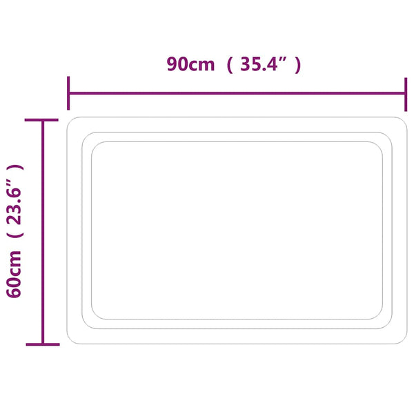 vidaXL Miroir de salle de bain LED 90x60 cm
