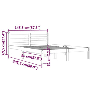 Massivholzbett Kiefer Schwarz 140x200 cm