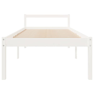 Seniorenbett Weiß 75x190 cm Kiefer Massivholz