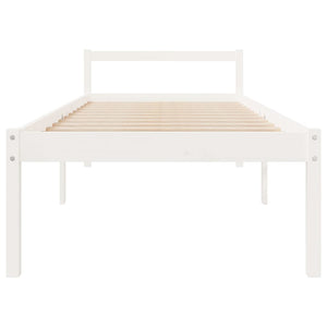 Seniorenbett Weiß 90x190 cm Kiefer Massivholz