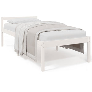 Seniorenbett Weiß 90x200 cm Kiefer Massivholz