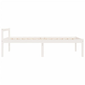 Seniorenbett Weiß 90x200 cm Kiefer Massivholz
