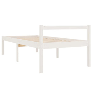 Seniorenbett Weiß 90x200 cm Kiefer Massivholz