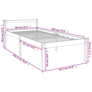 Seniorenbett 100x200 cm Kiefer Massivholz