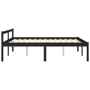 Seniorenbett Schwarz 150x200 cm Kiefer Massivholz