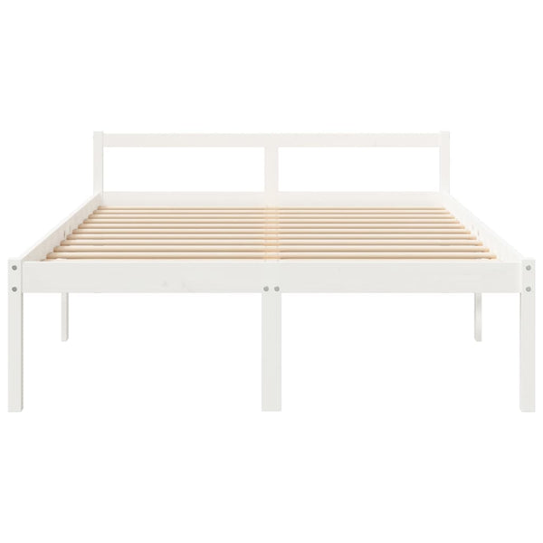 Seniorenbett Weiß 160x200 cm Kiefer Massivholz