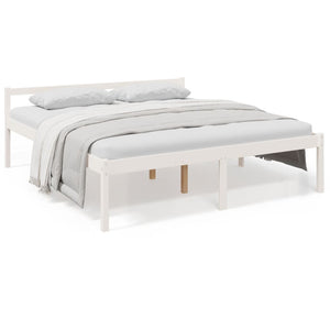 Seniorenbett Weiß 180x200 cm Kiefer Massivholz