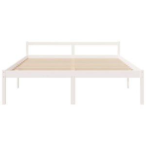 Seniorenbett Weiß 180x200 cm Kiefer Massivholz