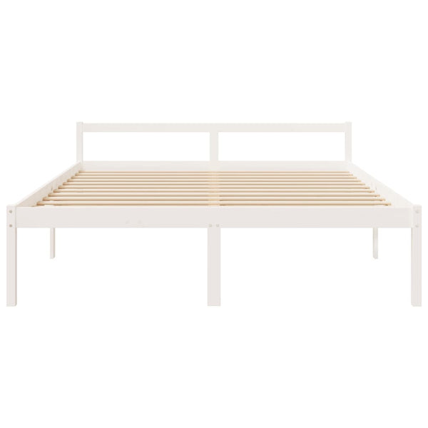 Seniorenbett Weiß 180x200 cm Kiefer Massivholz