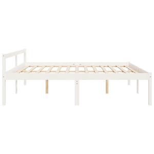 Seniorenbett Weiß 180x200 cm Kiefer Massivholz