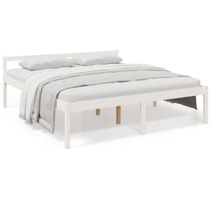 Seniorenbett Weiß 200x200 cm Kiefer Massivholz