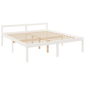 Seniorenbett Weiß 200x200 cm Kiefer Massivholz