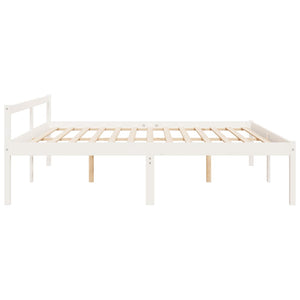 Seniorenbett Weiß 200x200 cm Kiefer Massivholz