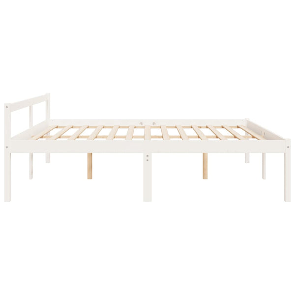 Seniorenbett Weiß 200x200 cm Kiefer Massivholz