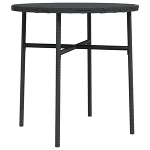 3-tlg. Garten-Essgruppe Poly Rattan Schwarz