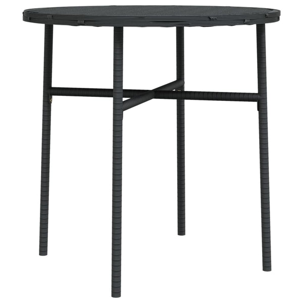 3-tlg. Garten-Essgruppe Poly Rattan Schwarz