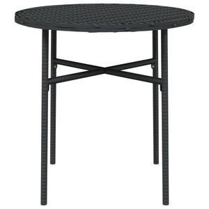 3-tlg. Garten-Essgruppe Poly Rattan Schwarz