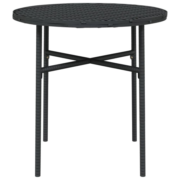 3-tlg. Garten-Essgruppe Poly Rattan Schwarz