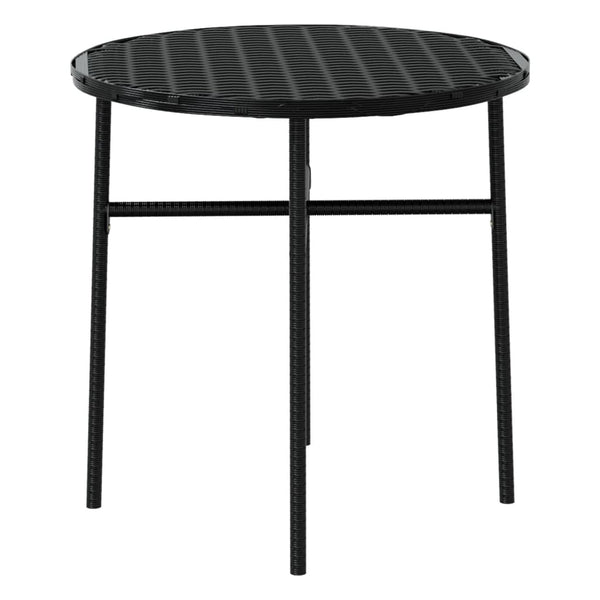 3-tlg. Garten-Essgruppe Poly Rattan Schwarz