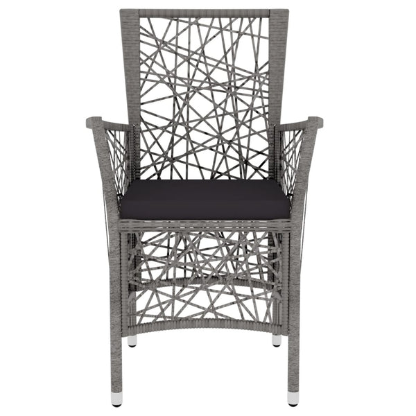 3-tlg. Garten-Essgruppe Poly Rattan Grau