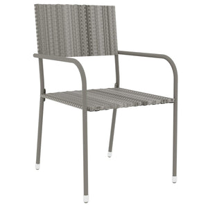 vidaXL 3-Piece Garden Dining Set Poly Rattan Grey