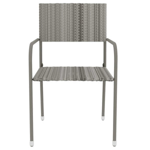 vidaXL 3-Piece Garden Dining Set Poly Rattan Grey